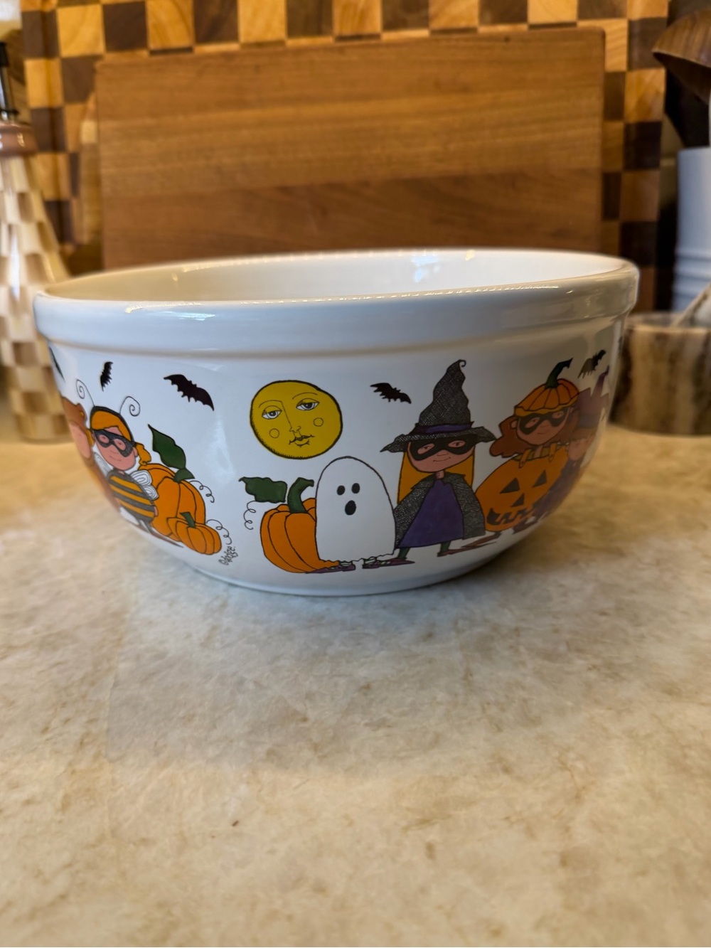 Ceramic Halloween bowl “Goblins” by Ursula Dodge Signature housewares 9”